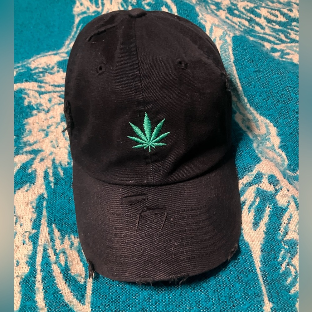 Earthbound Black Distressed 420 Dad Baseball Hat